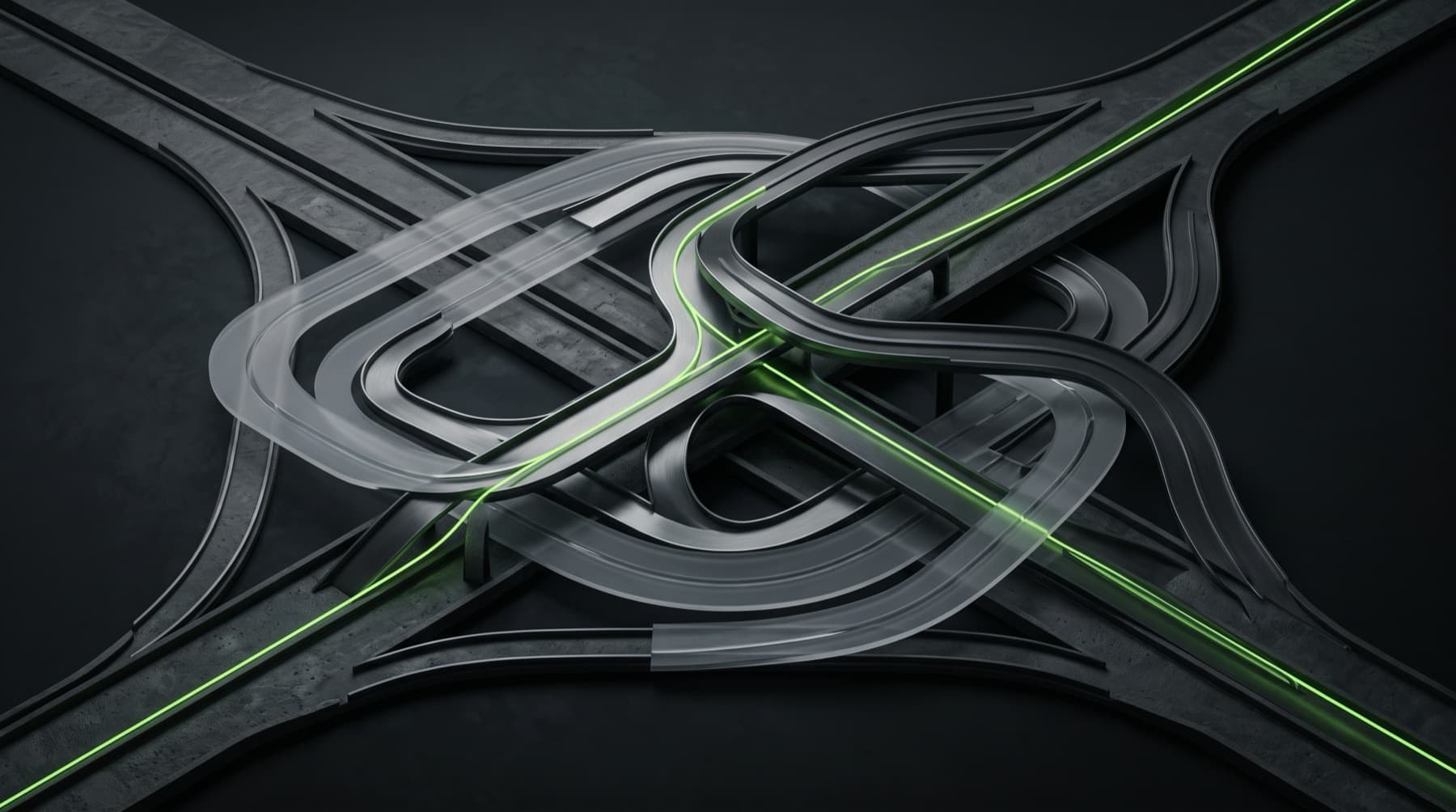 Abstract mobility routes crossing through a dark transport system